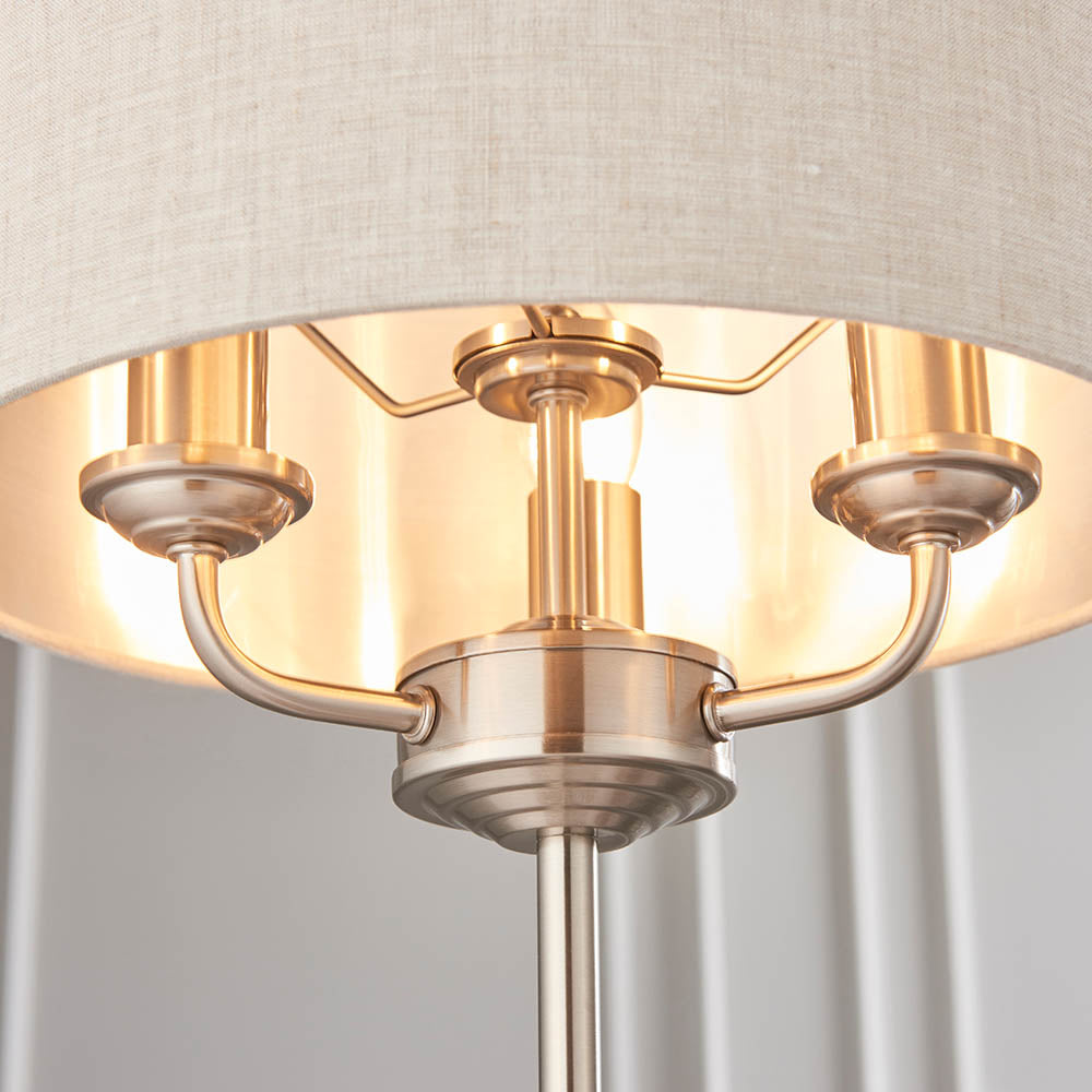 Leif 3lt Table Lamp in Brushed Chrome