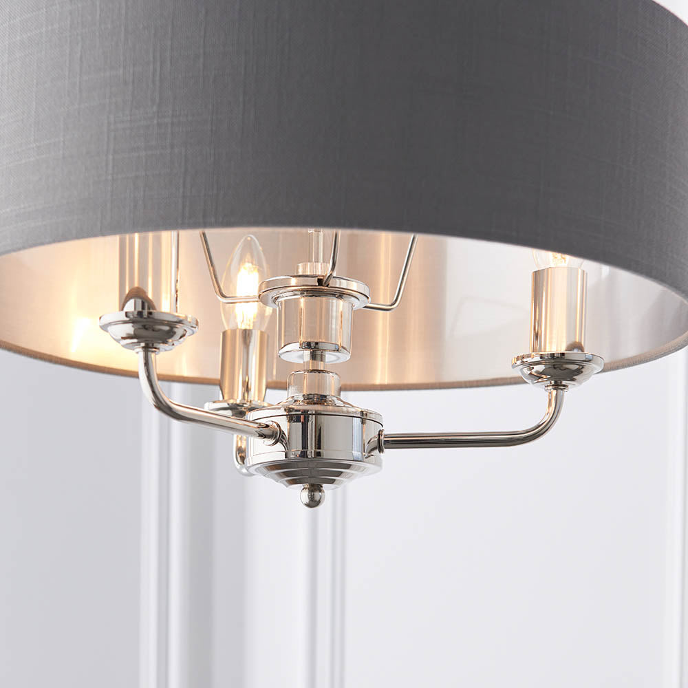 Leif 3lt Pendant Light in Bright Nickel