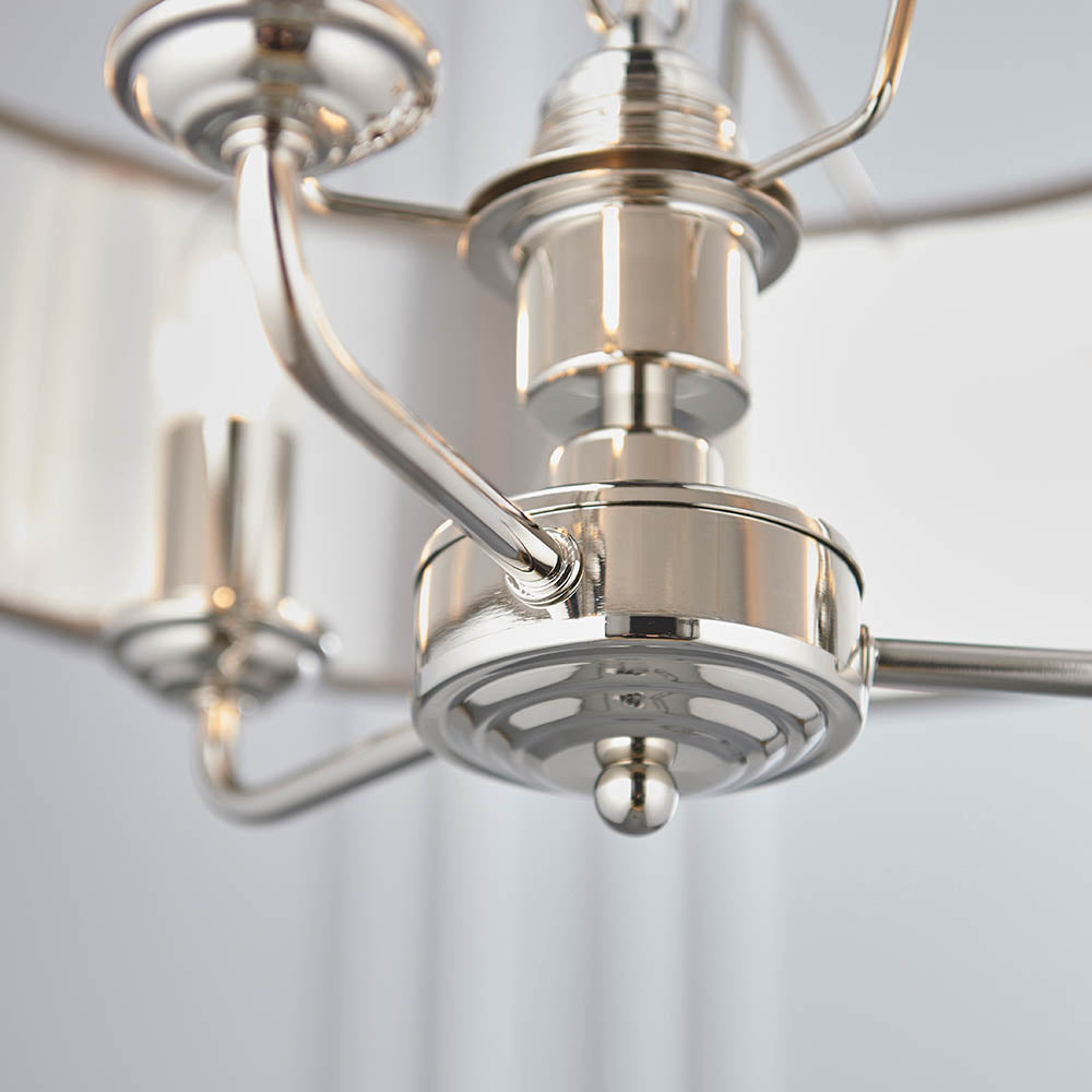 Leif 3lt Pendant Light in Bright Nickel