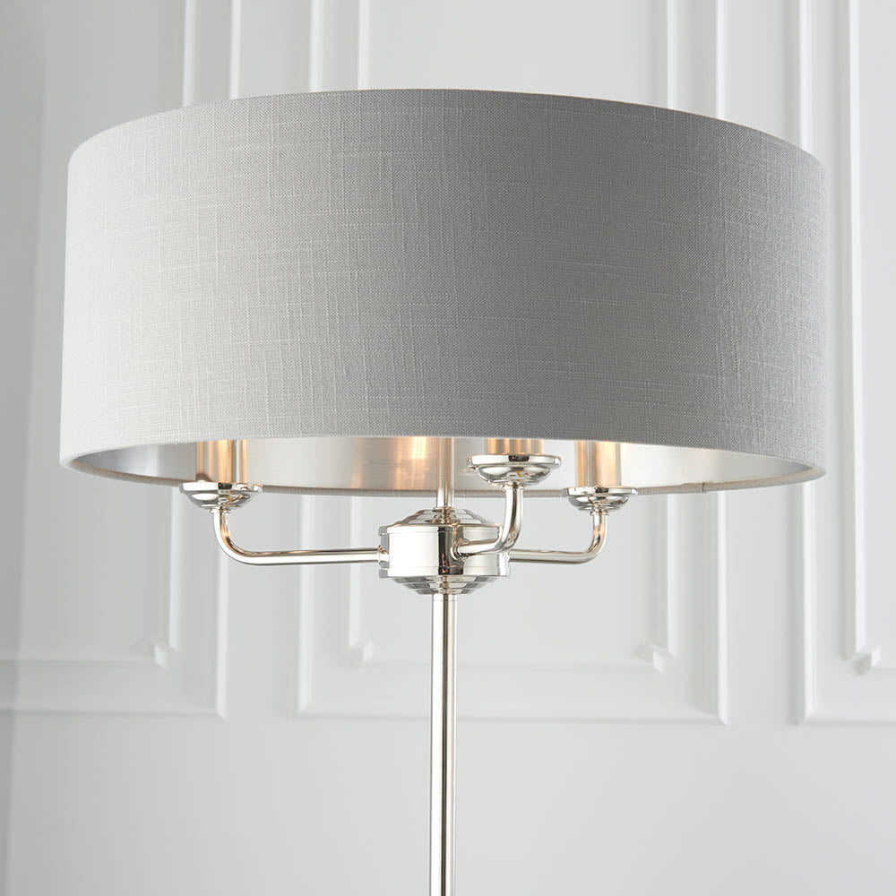 Leif 3lt Floor Lamp in Bright Nickel