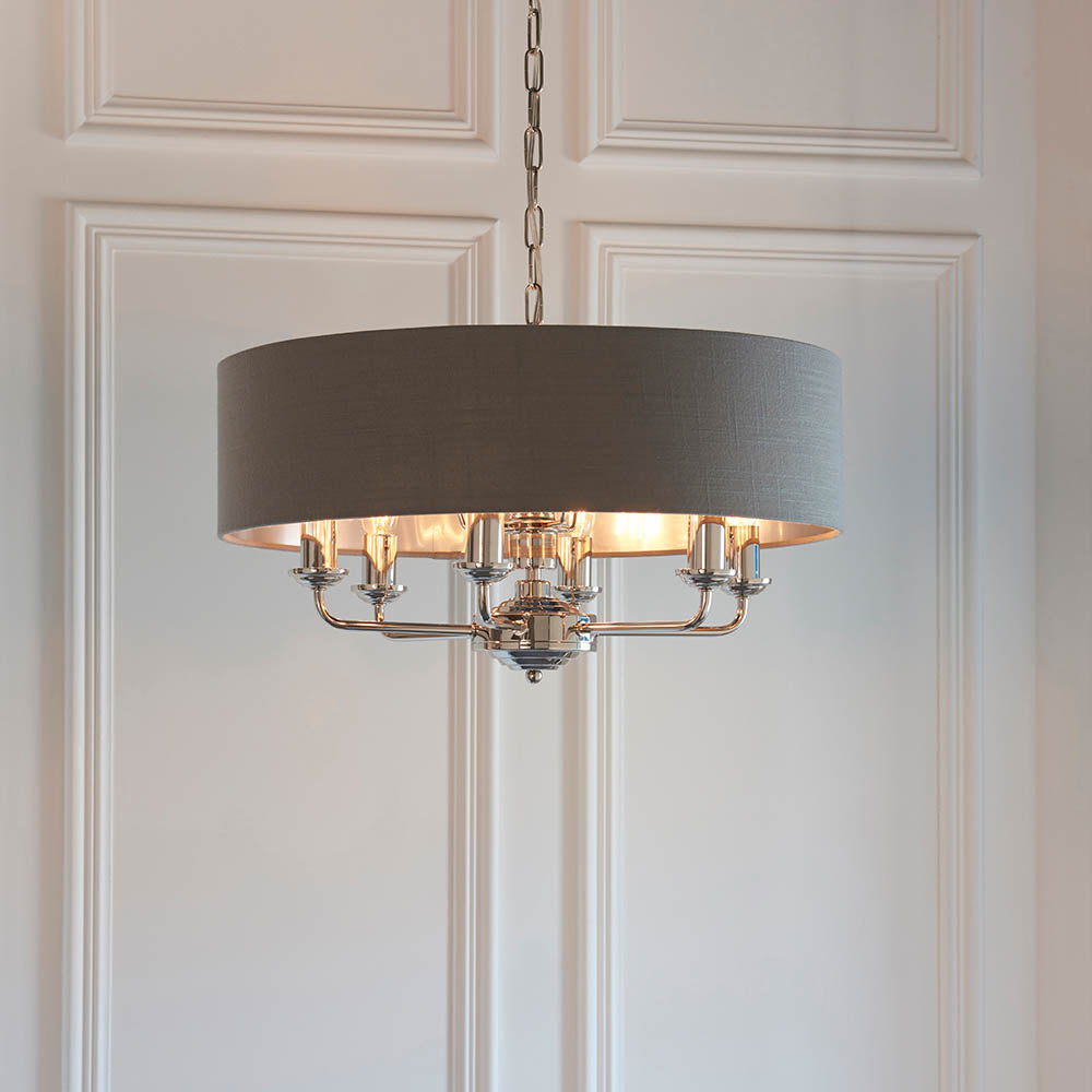 Leif 8lt Pendant Light in Bright Nickel