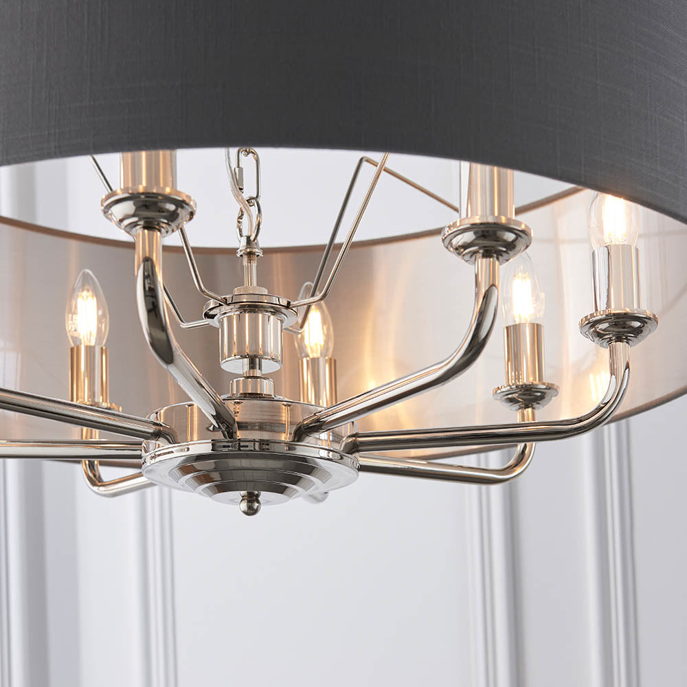 Leif 8lt Pendant Light in Bright Nickel