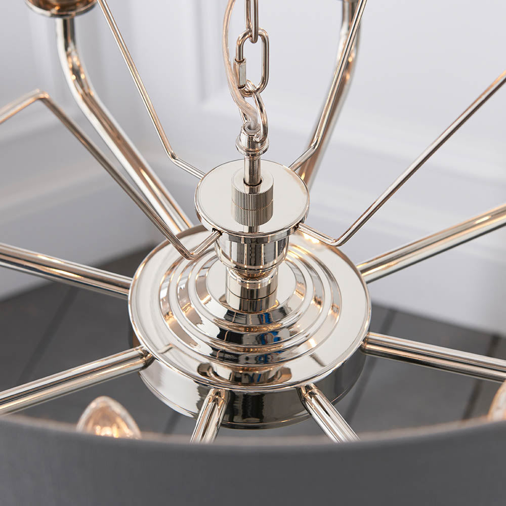 Leif 8lt Pendant Light in Bright Nickel