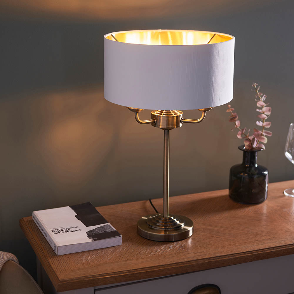 Leif 3lt Table Lamp in Antique Brass