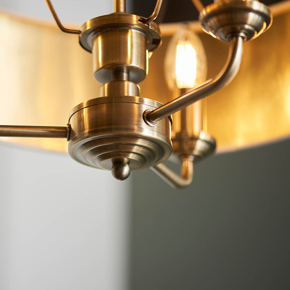 Leif 3lt Pendant Light in Antique Brass