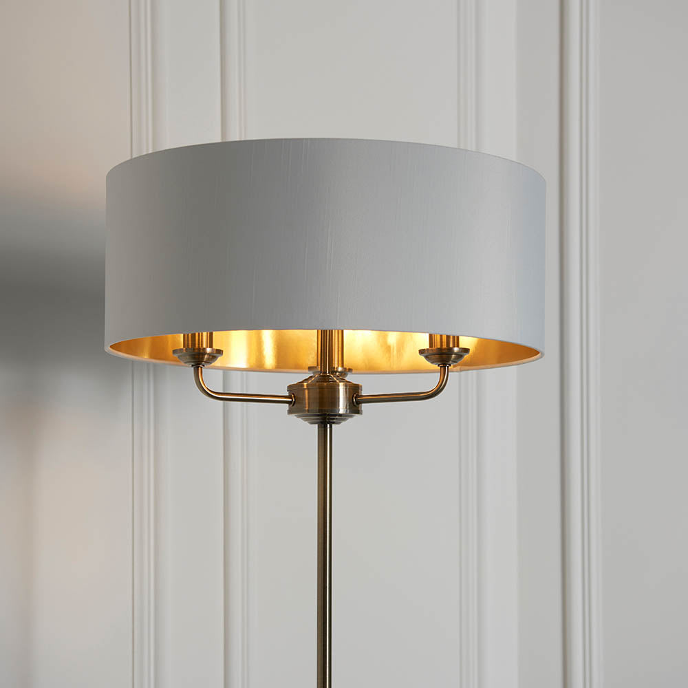 Leif 3lt Floor Lamp in Antique Brass