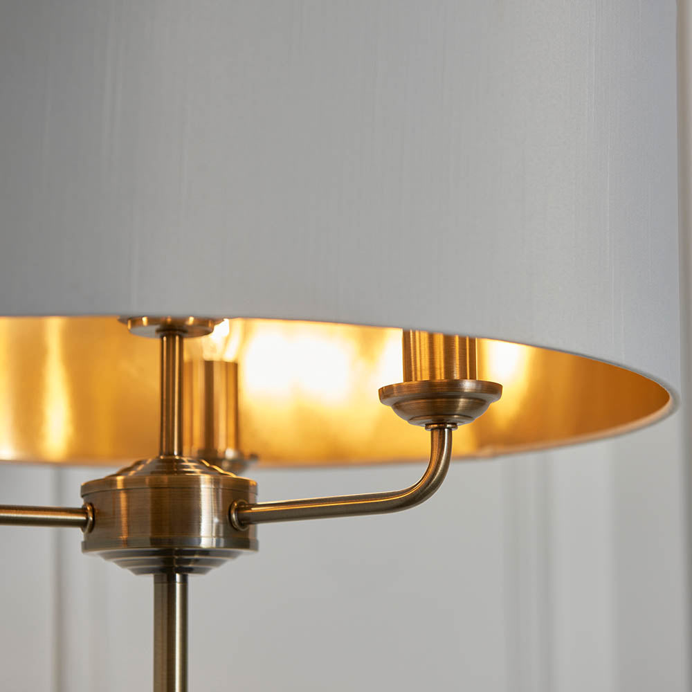 Leif 3lt Floor Lamp in Antique Brass