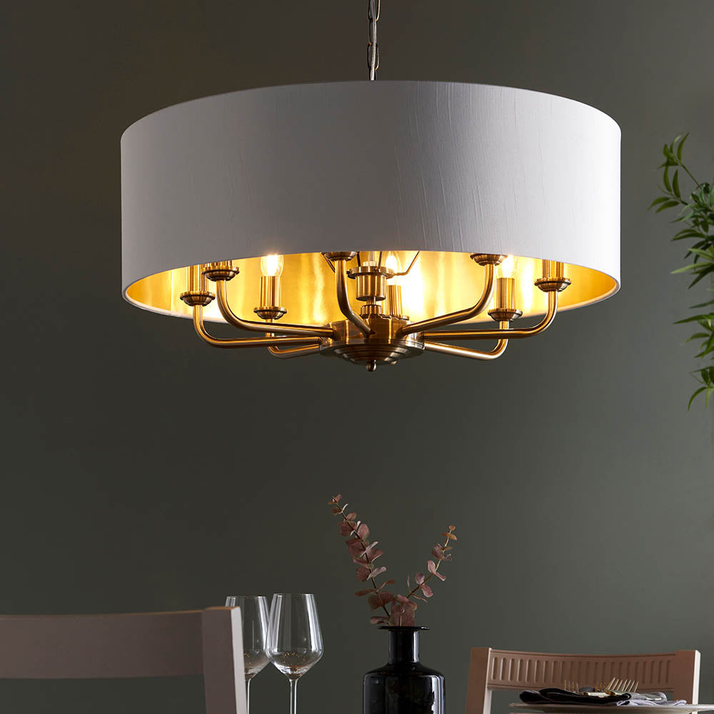 Leif 8lt Pendant Light in Antique Brass