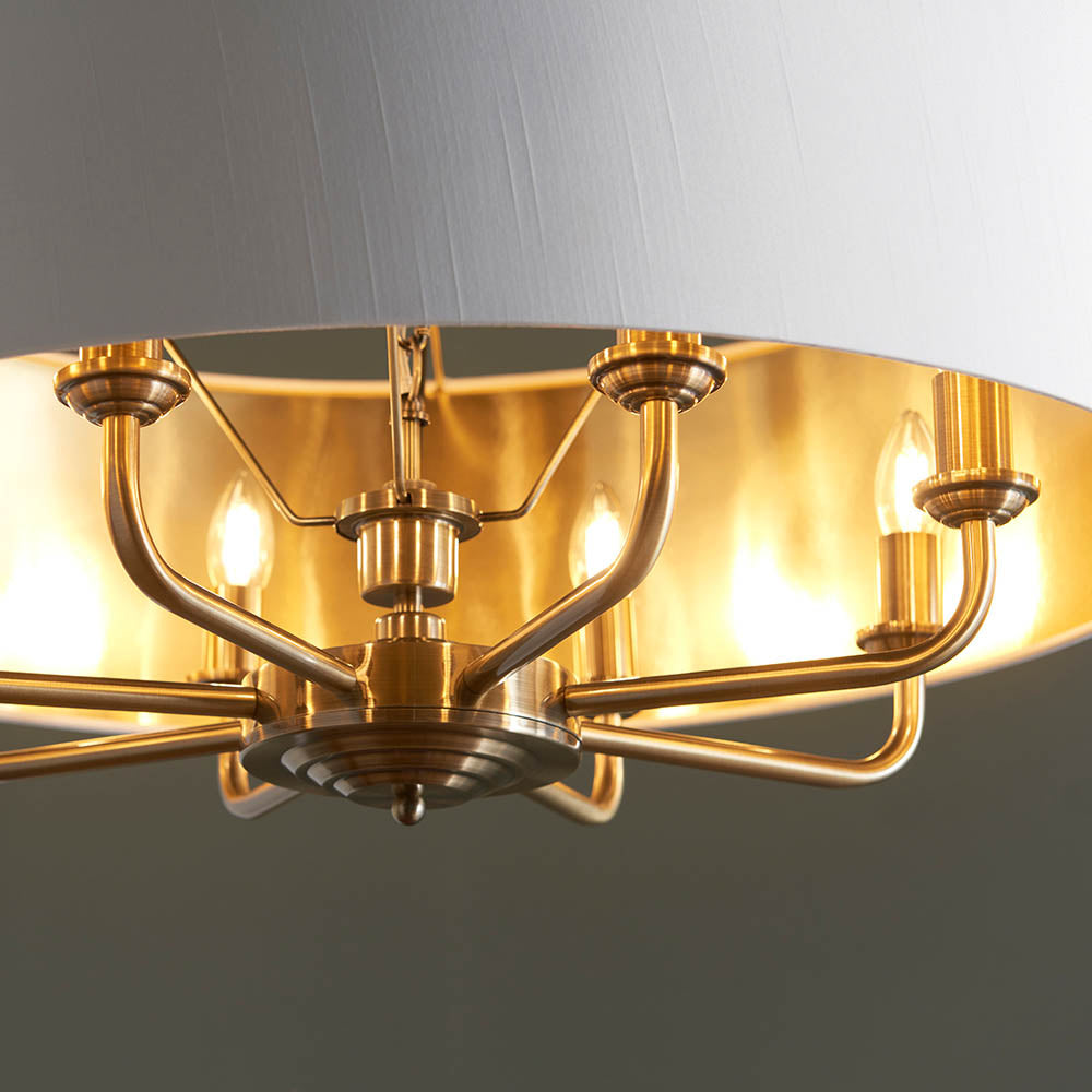 Leif 8lt Pendant Light in Antique Brass