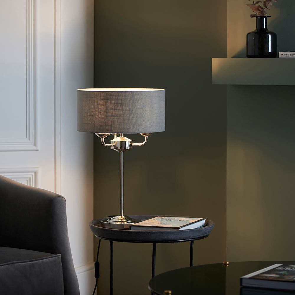 Leif 3lt Table Lamp in Bright Nickel