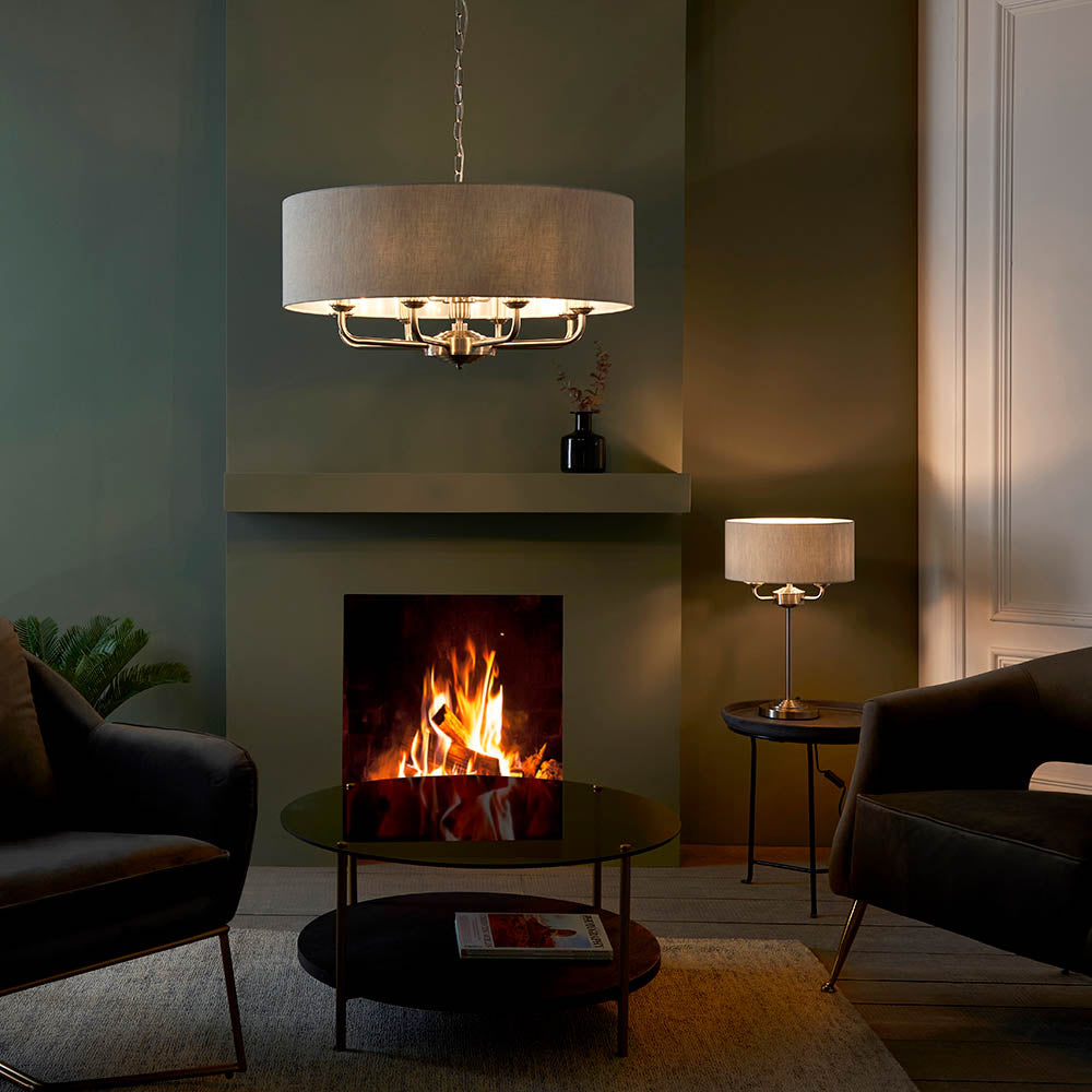 Leif 8lt Pendant Light in Brushed Chrome