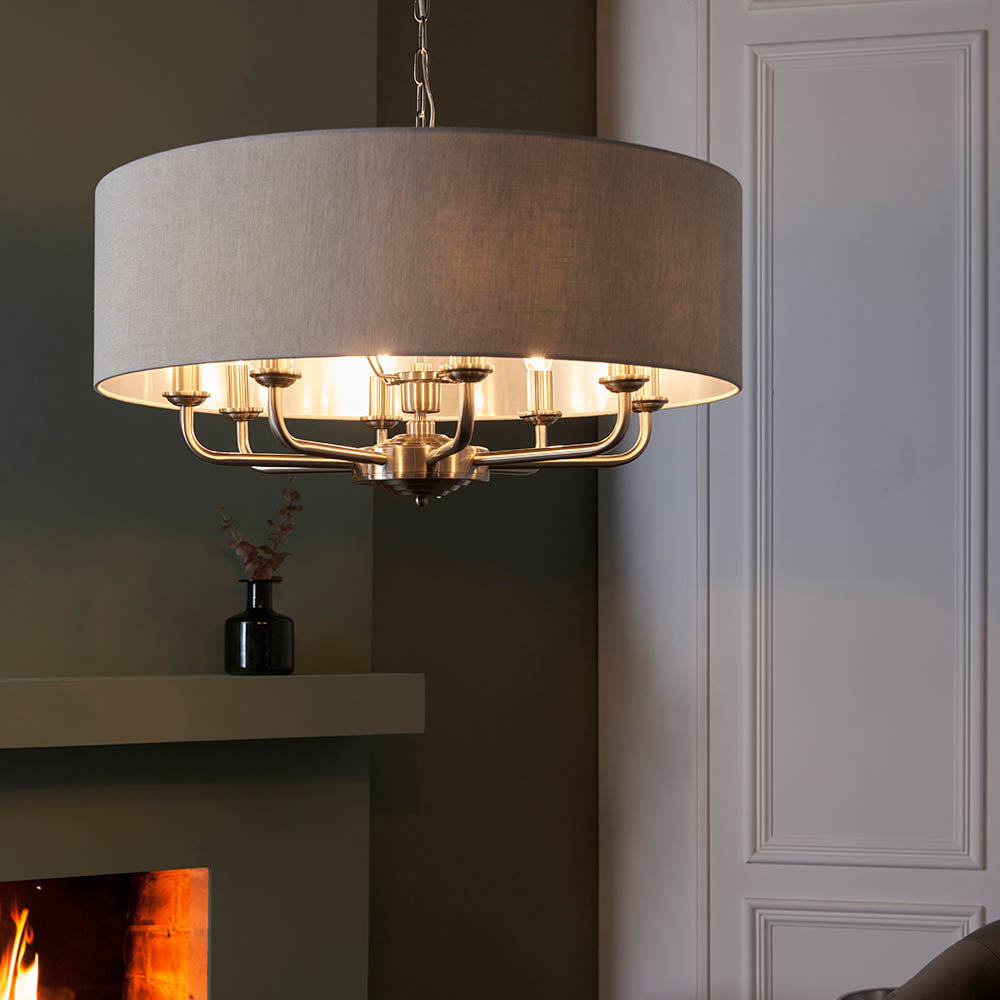 Leif 8lt Pendant Light in Brushed Chrome