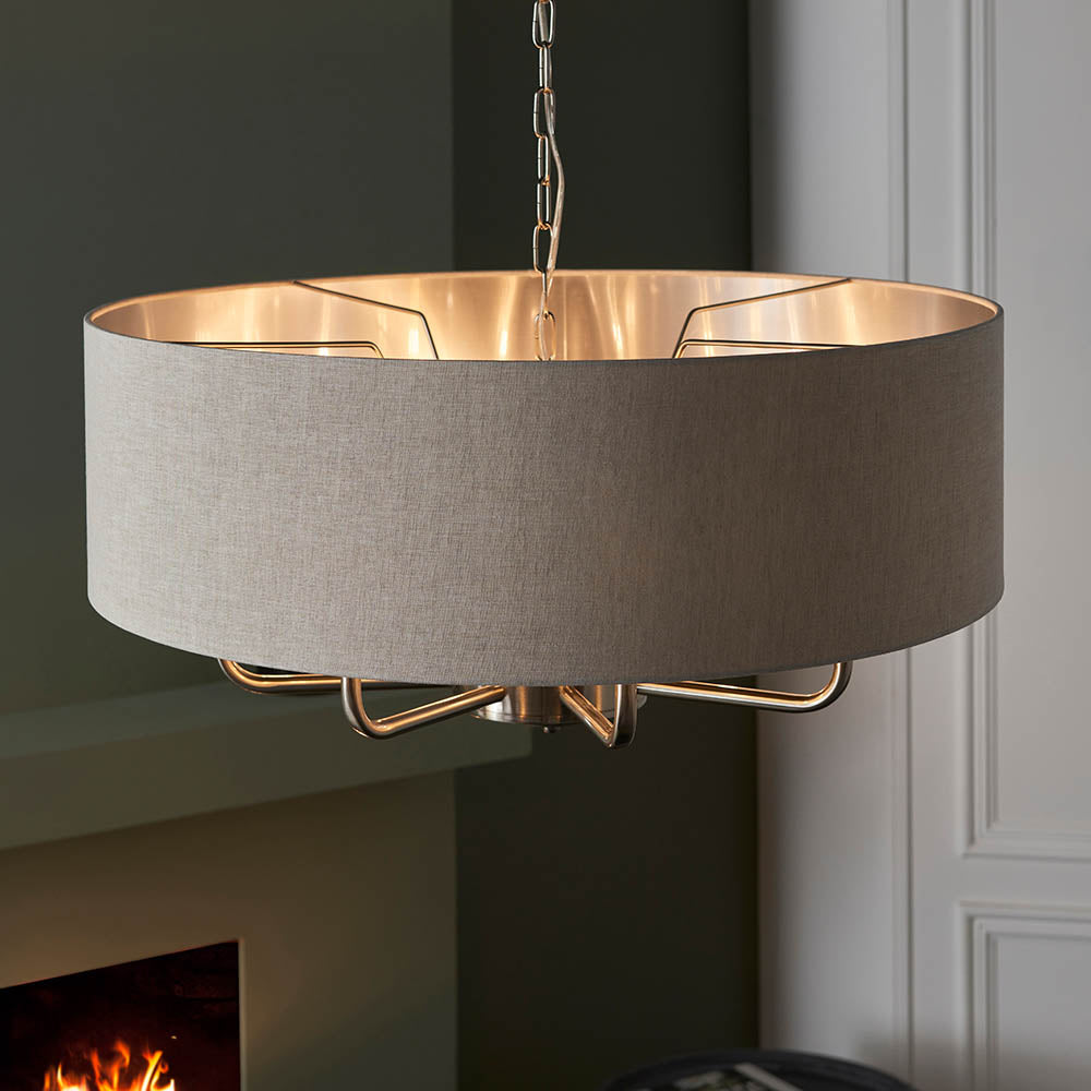 Leif 8lt Pendant Light in Brushed Chrome