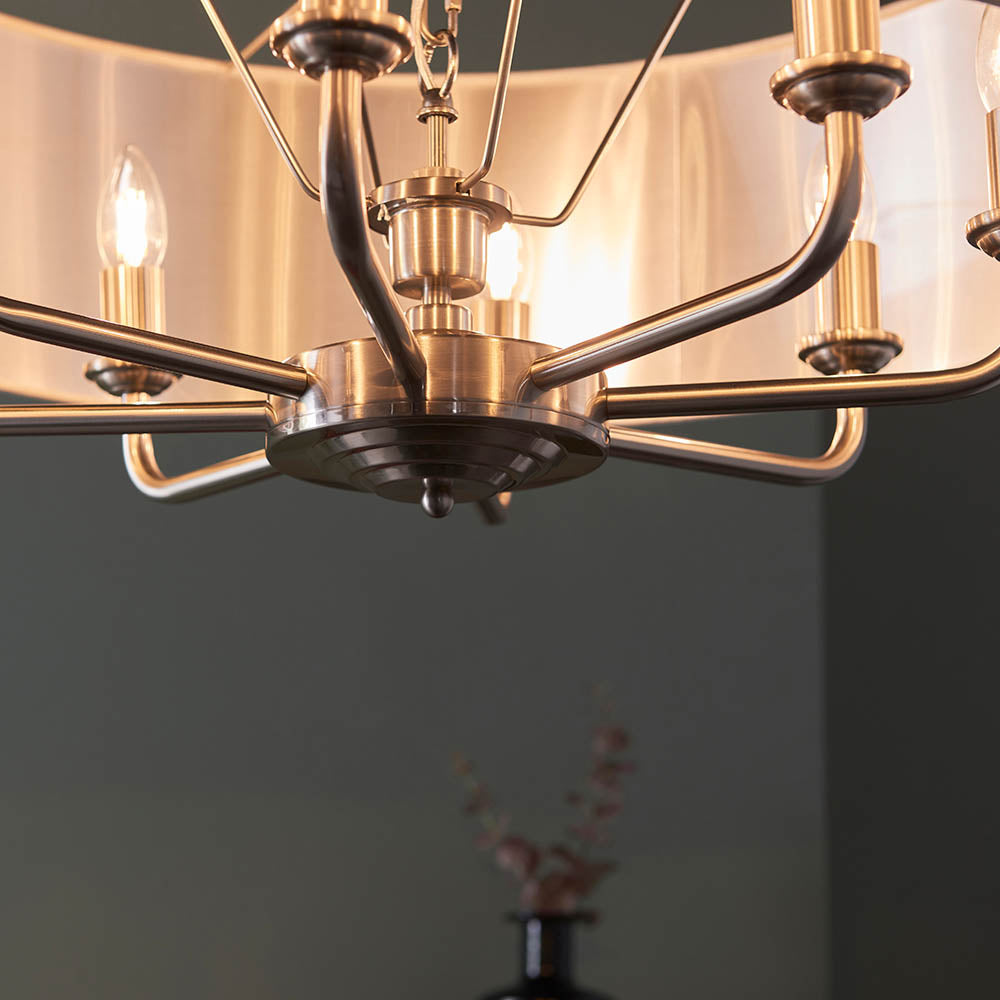 Leif 8lt Pendant Light in Brushed Chrome