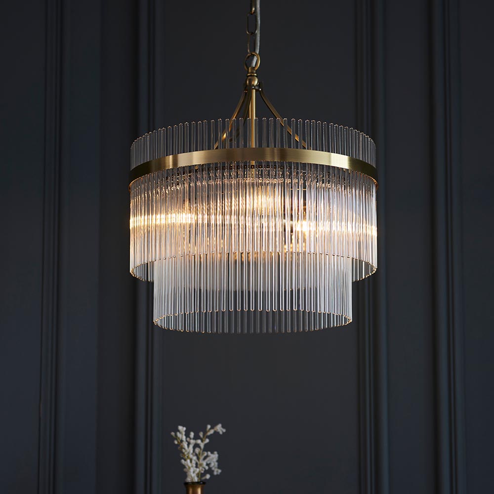 Axel 3lt Pendant Light in Antique Brass