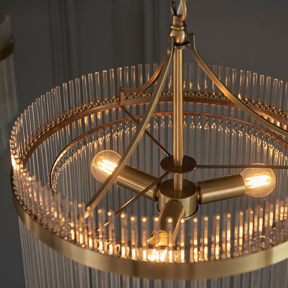 Axel 3lt Pendant Light in Antique Brass