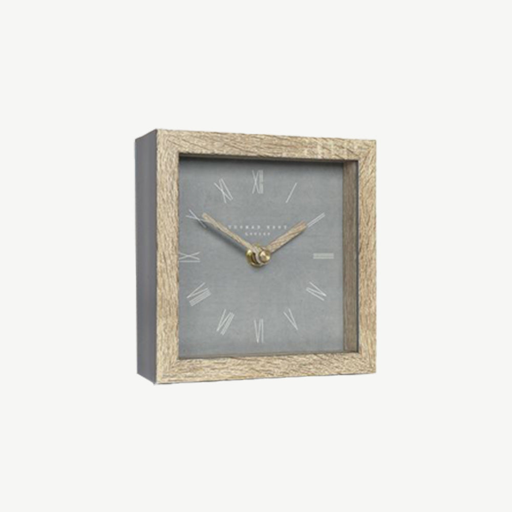 Nordic mantel clock in cement grey