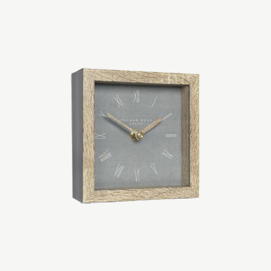 Nordic mantel clock in cement grey