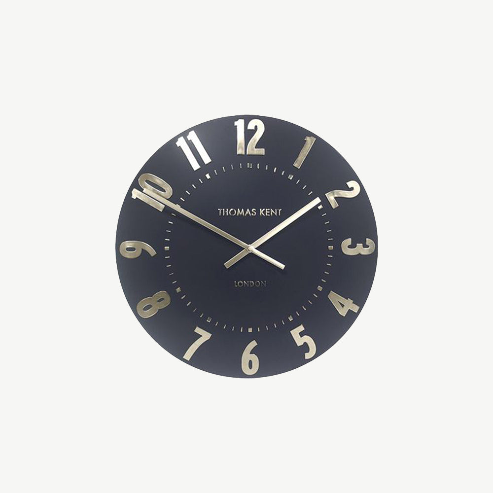 Mulberry wall clock in dark blue