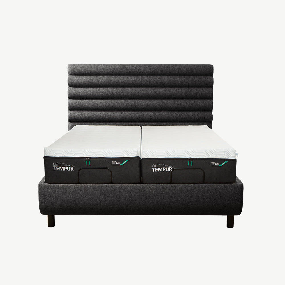 TEMPUR® Arc Ottoman with Vetra Headboard Dark Grey