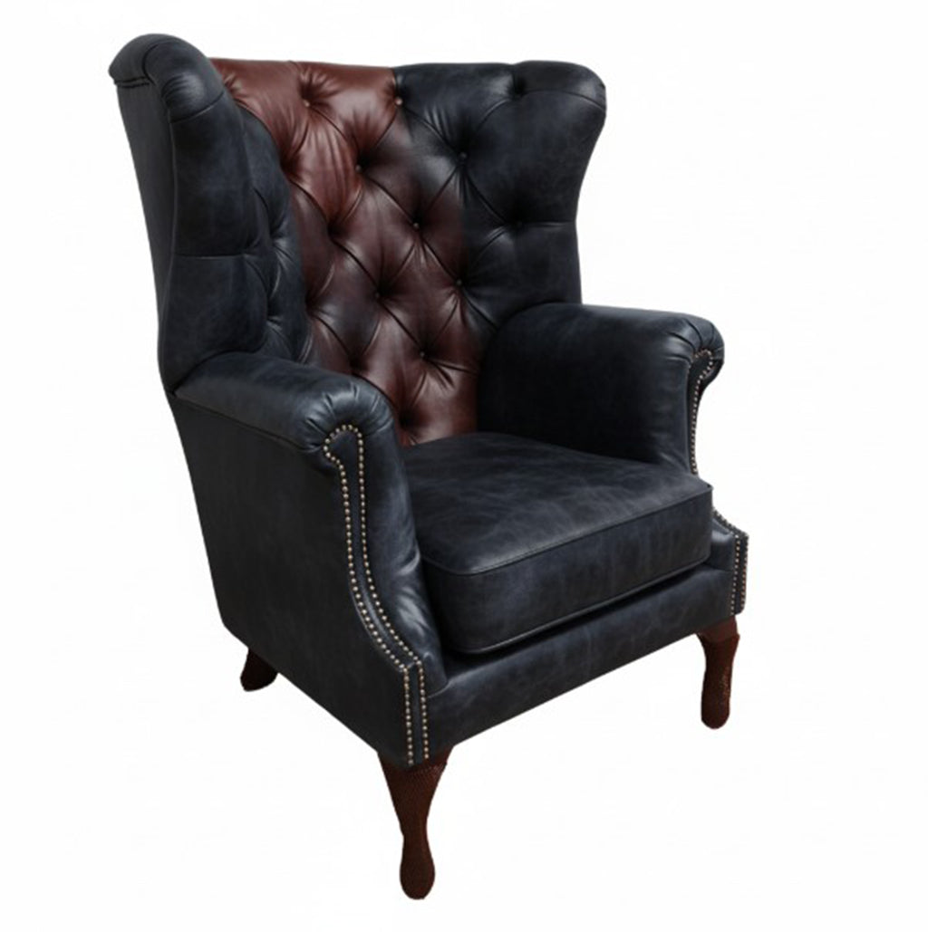 Albert Leather Armchair in Blue