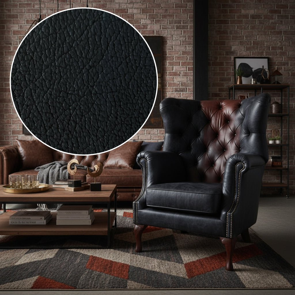 Albert Leather Armchair in Blue