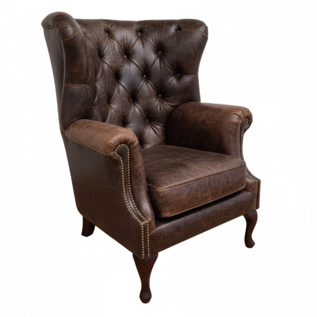 Albert Leather Armchair in Brown