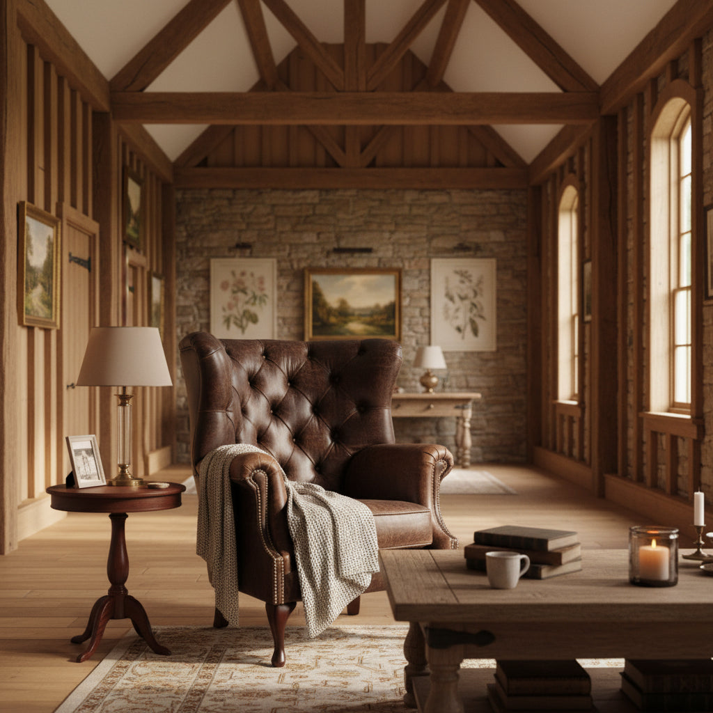 Albert Leather Armchair in Brown