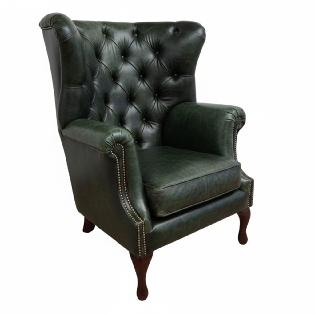 Albert Leather Armchair in Green