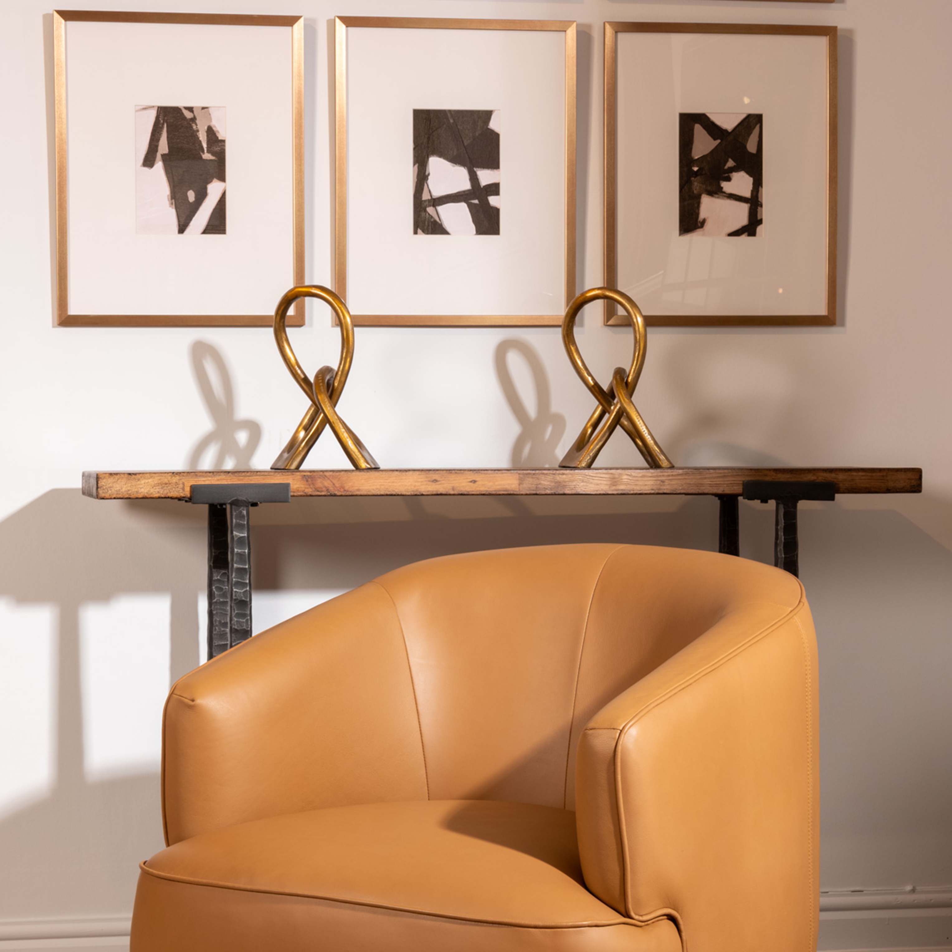 Antique gold loop sculpture 