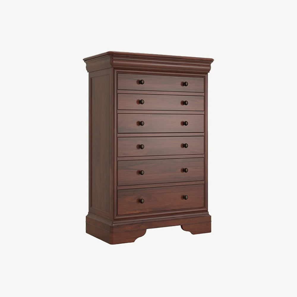 9 drawer tall chest crafted from solid wood veneers in rich cherrywood