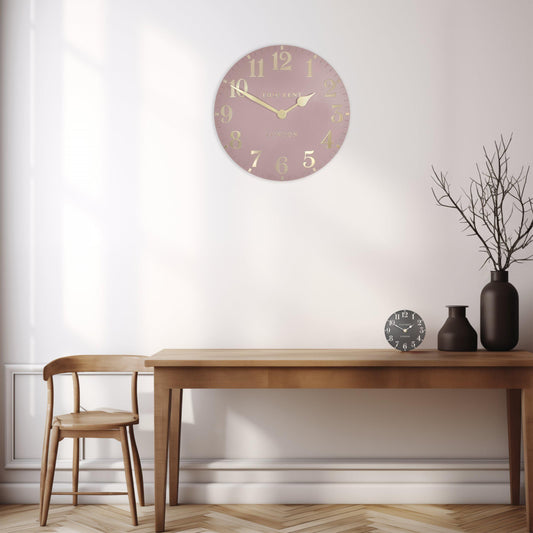 Arabic wall clock in blush pink
