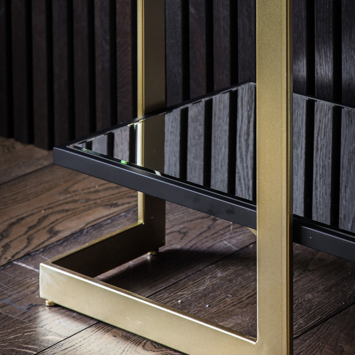 Ardella Black Glass Console Table