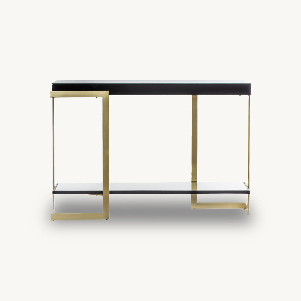 Ardella Black Glass Console Table