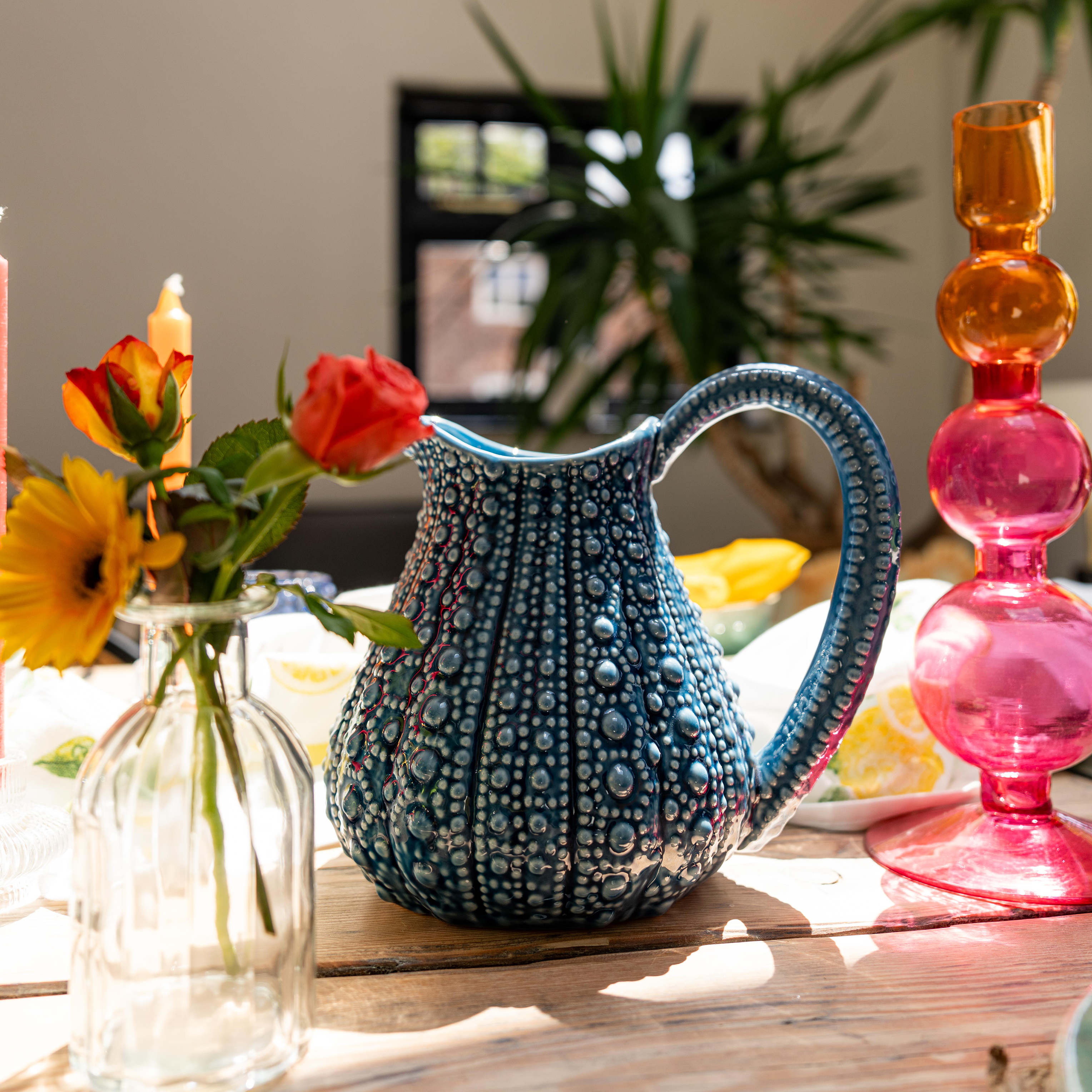 Ceramic Urchin Jug in Blue