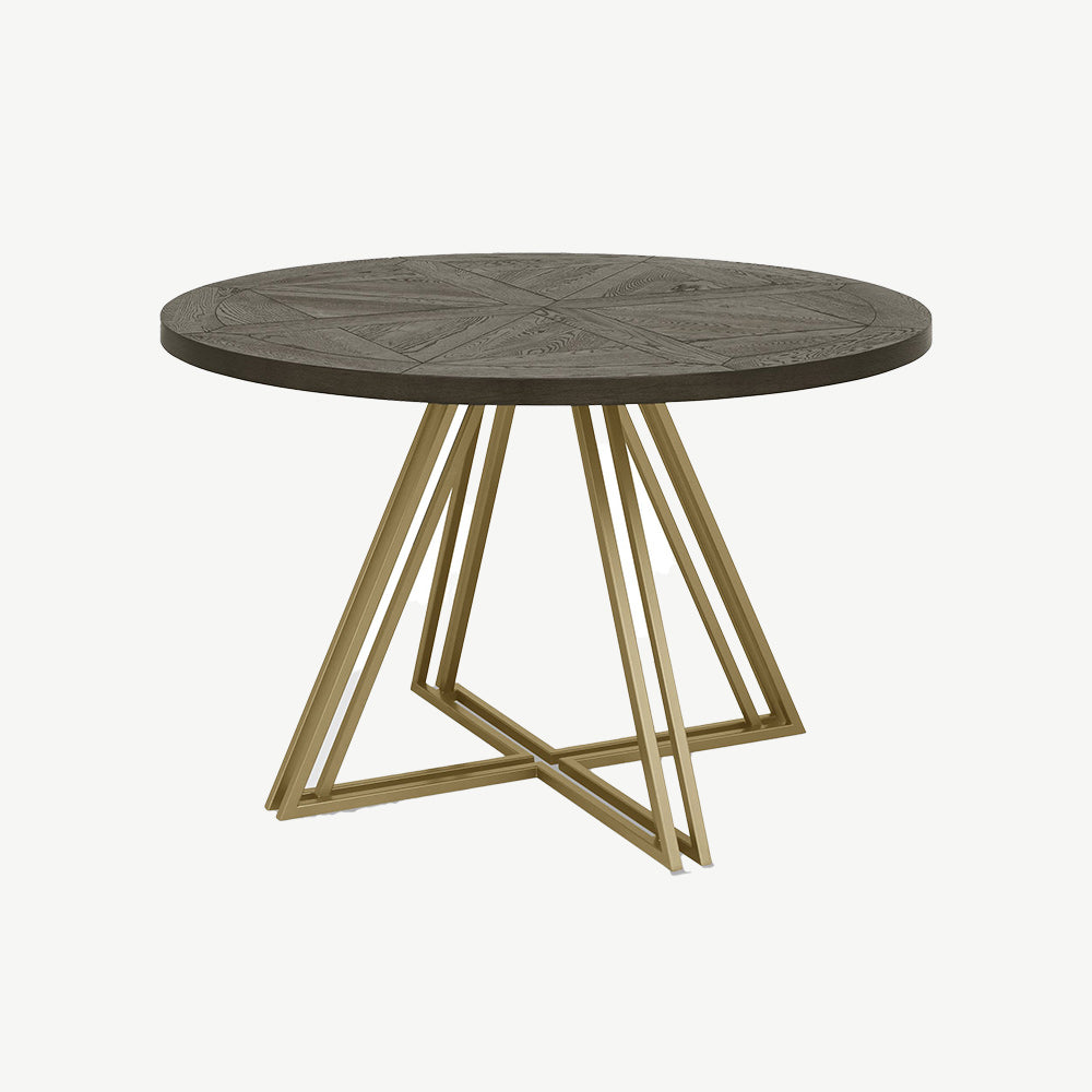 Atlas Fumed Oak 4 Seater Circular Dining Table