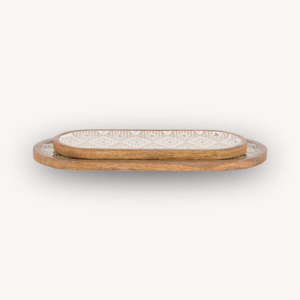 Aztec-Inspired Set of 2 Serving Trays