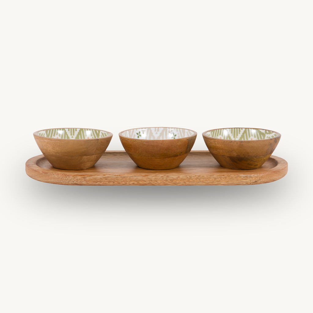 Aztec-Inspired Set of 3 Nibble Bowls
