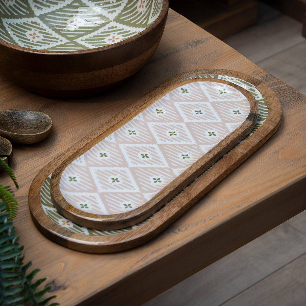 Aztec-Inspired Set of 2 Serving Trays