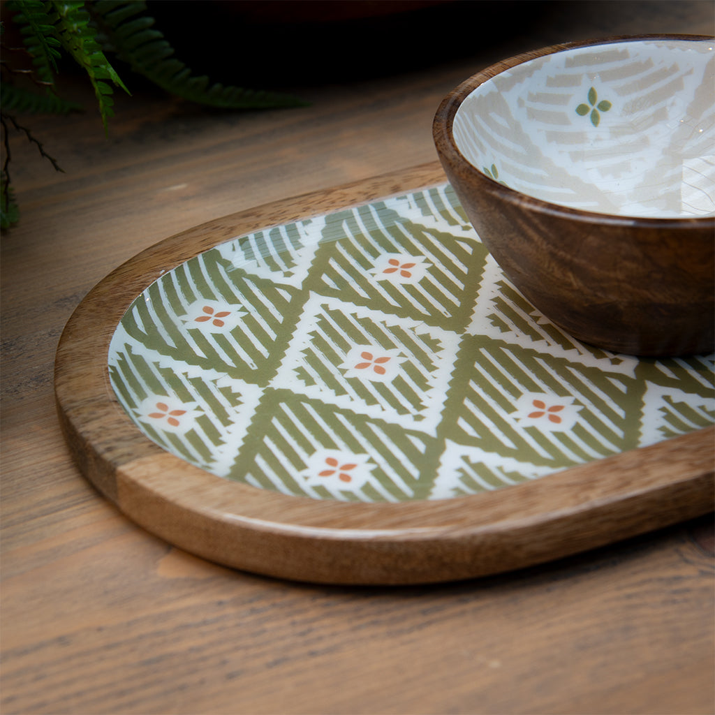 Aztec-Inspired Set of 2 Serving Trays