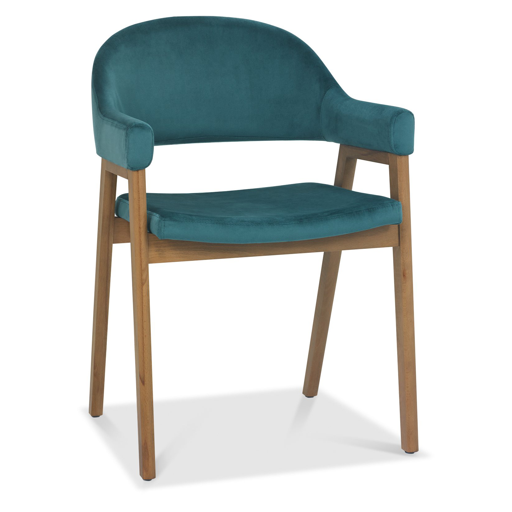 Highgate Rustic Oak Dining Chair in Azure Velvet