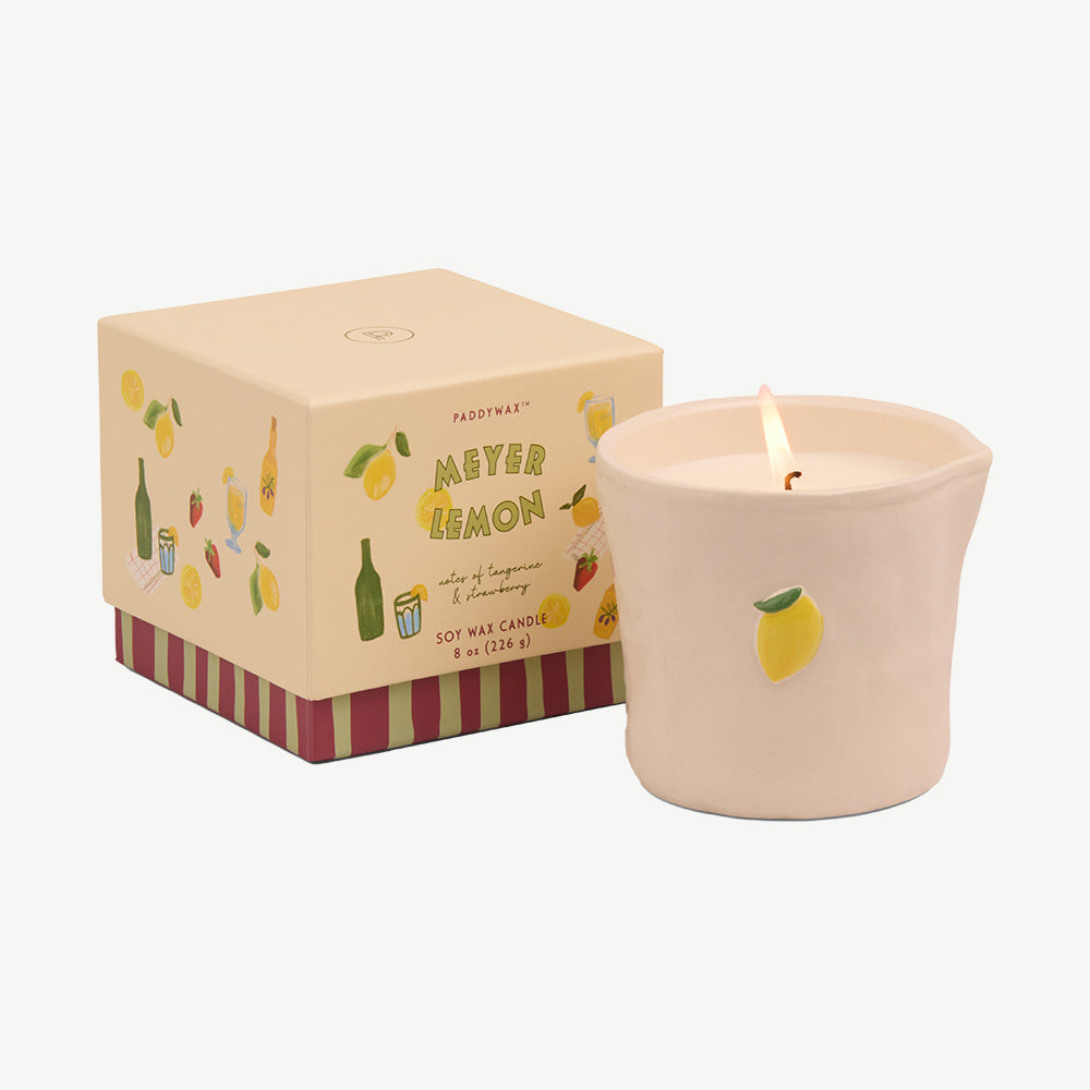 Bistro Lemon Ceramic Candle