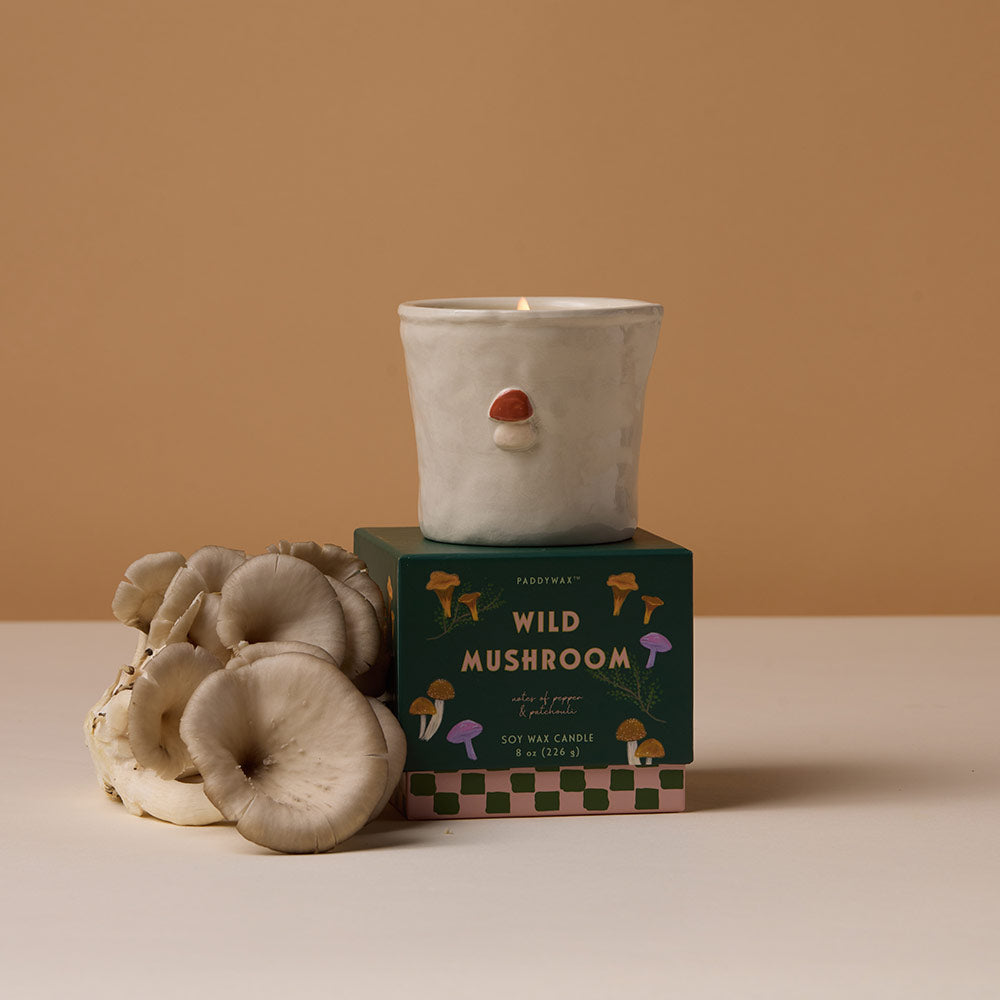 Bistro Mushroom Ceramic Candle