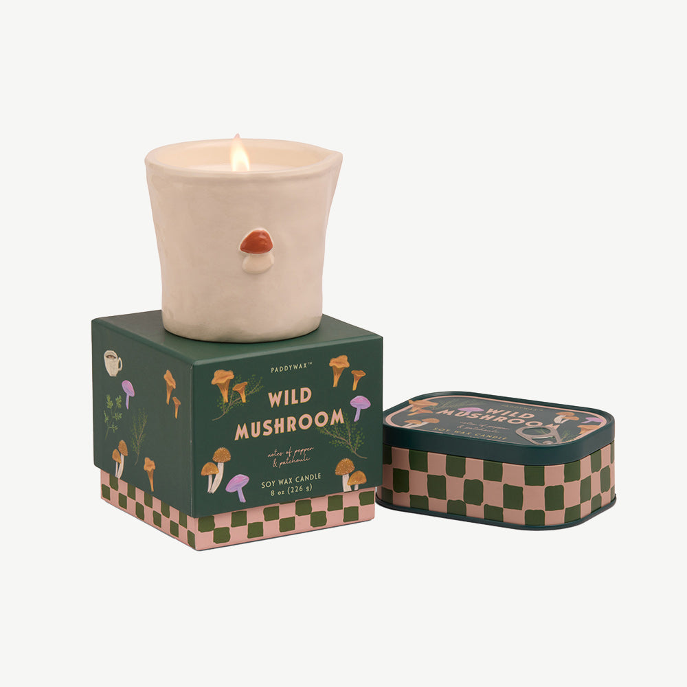 Bistro Mushroom Ceramic Candle