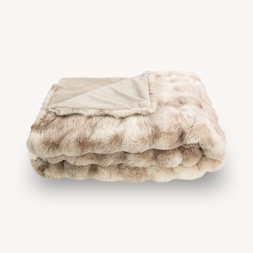 Bermondsey Natural Faux Fur Throw