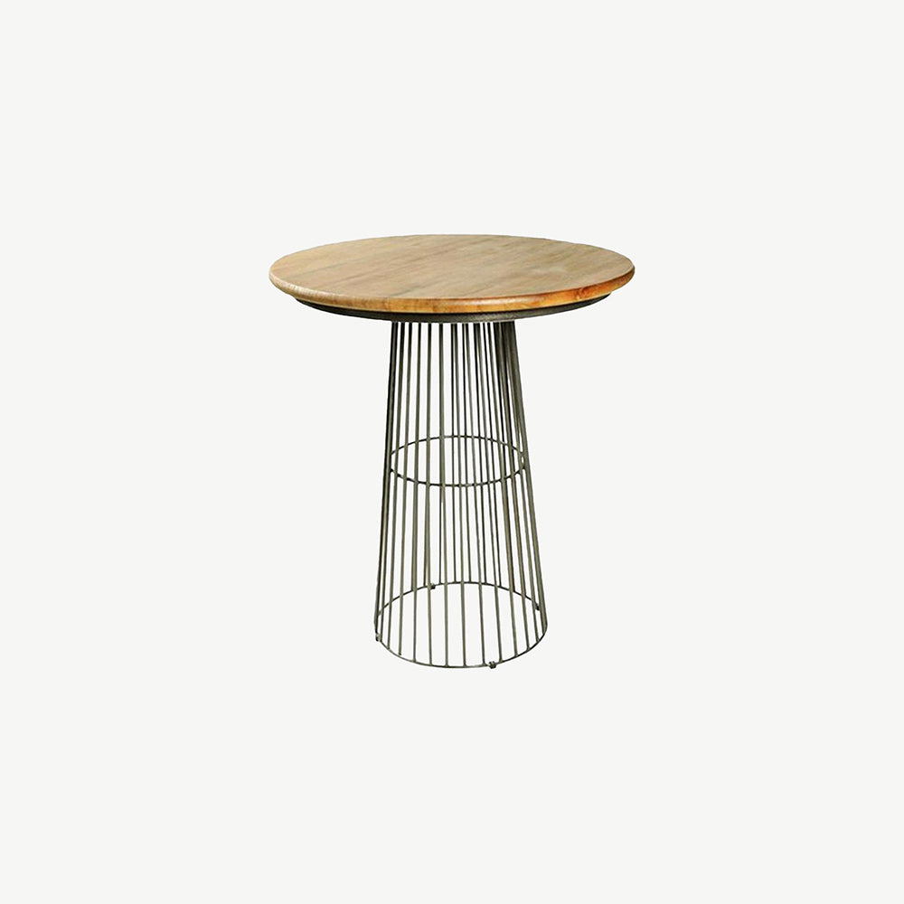 Bar table with mango wood top and metal frame
