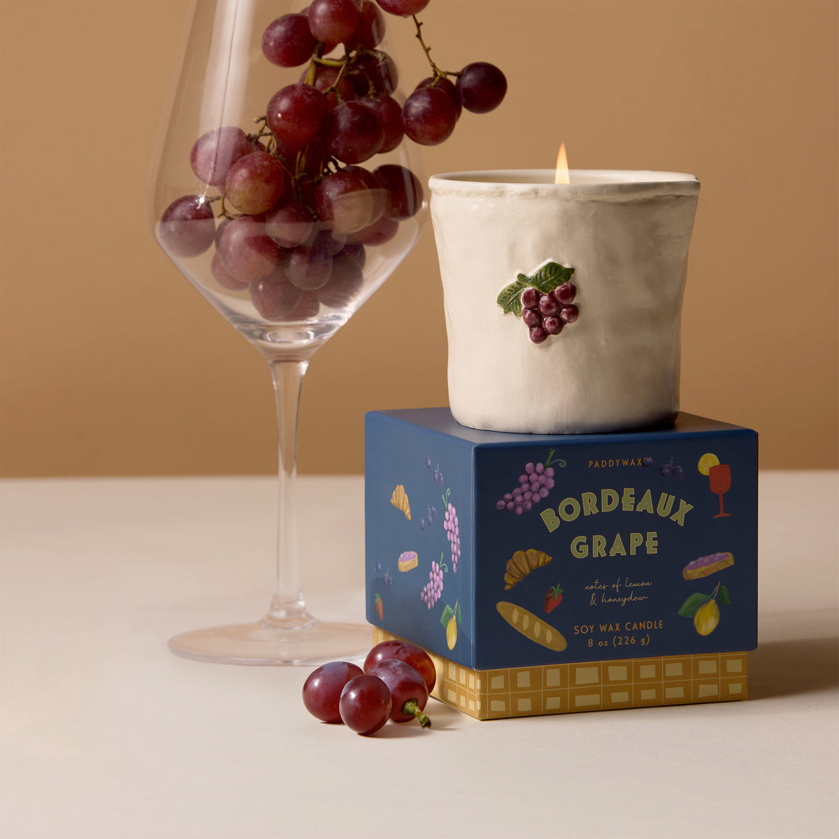 Bistro Bordeaux Grape Ceramic Soy Candle