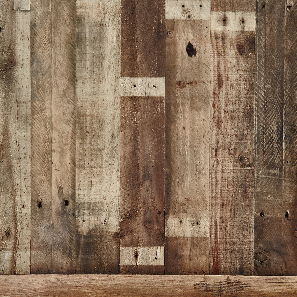 Reclaimed timber wide sideboard in natural finish with black powder coated metal feet