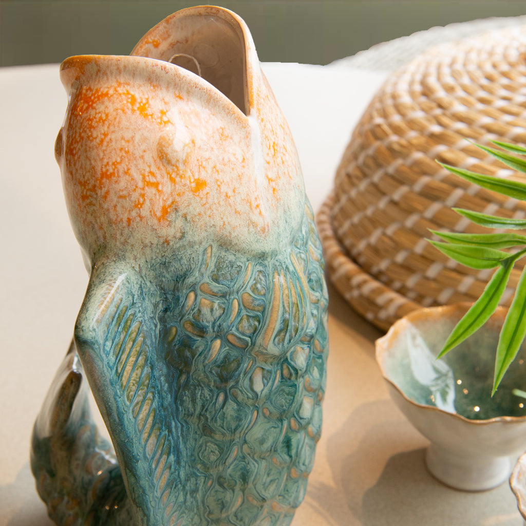 Blue Ombre Fish Vase