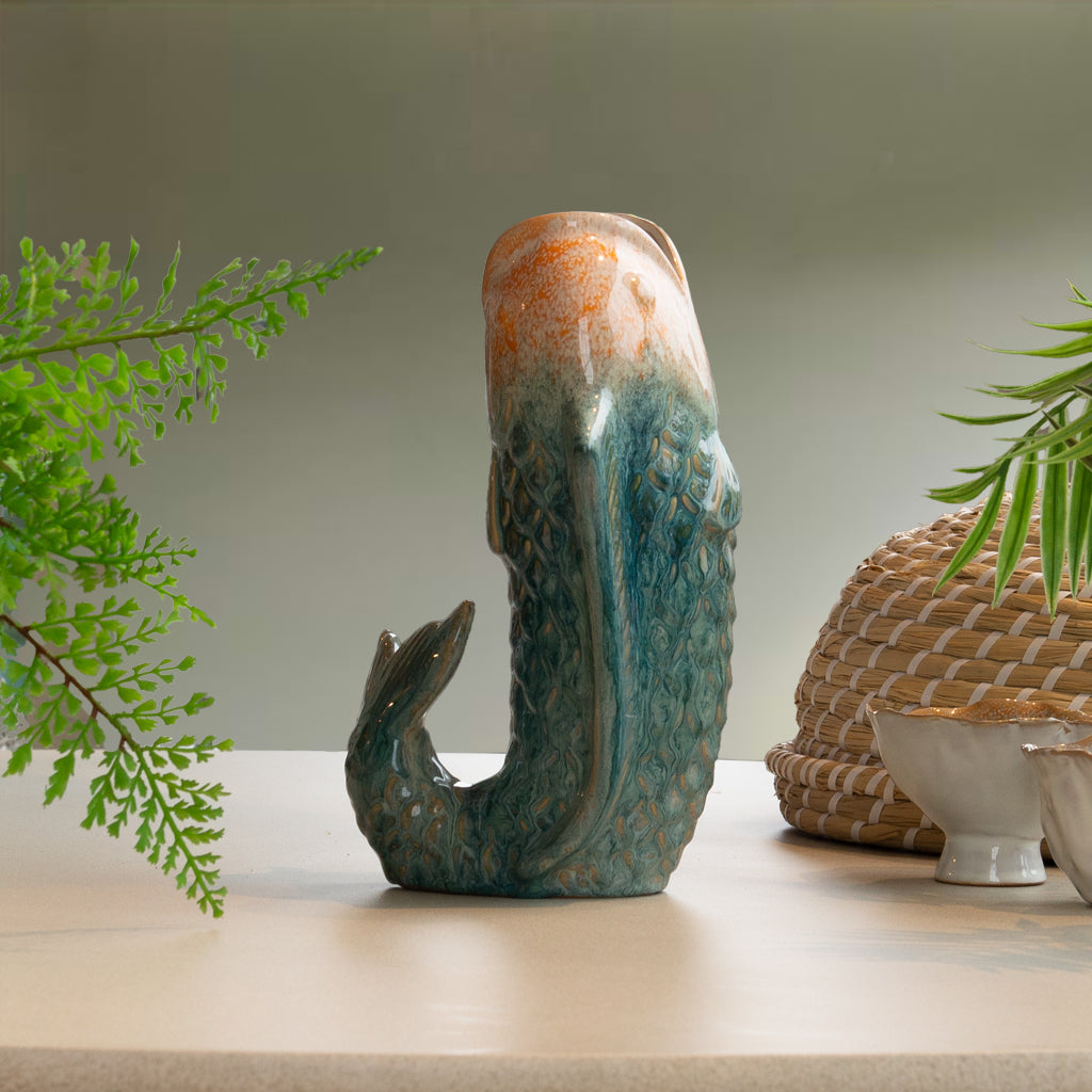Blue Ombre Fish Vase